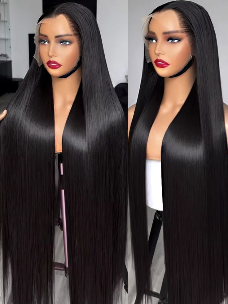 jet black Color Virgin Human hair 5x5 Transparent Lace Closure Glueless wigs