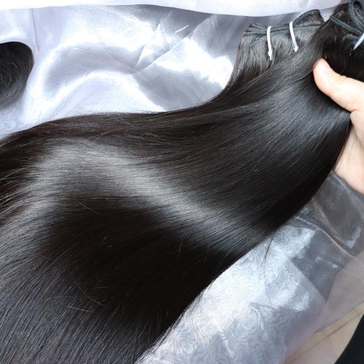 (3 Bundles Deal) Raw Bone Straight Hair Bundles Double Drawn