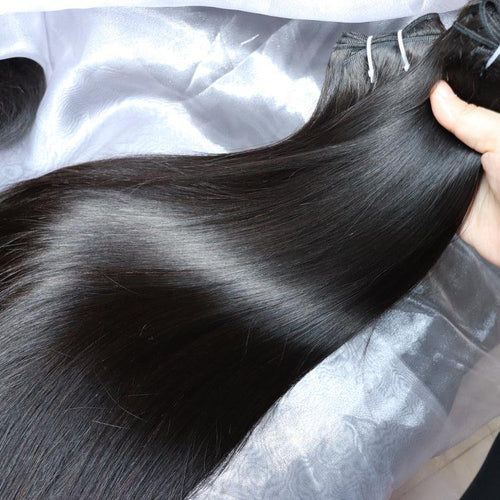 (3 Bundles Deal) Raw Bone Straight Hair Bundles Double Drawn