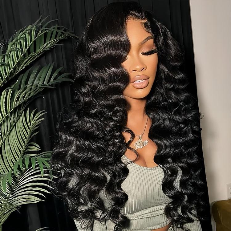 Loose deep wave Virgin Human hair 13x6 HD Lace Full Frontal Glueless Wigs