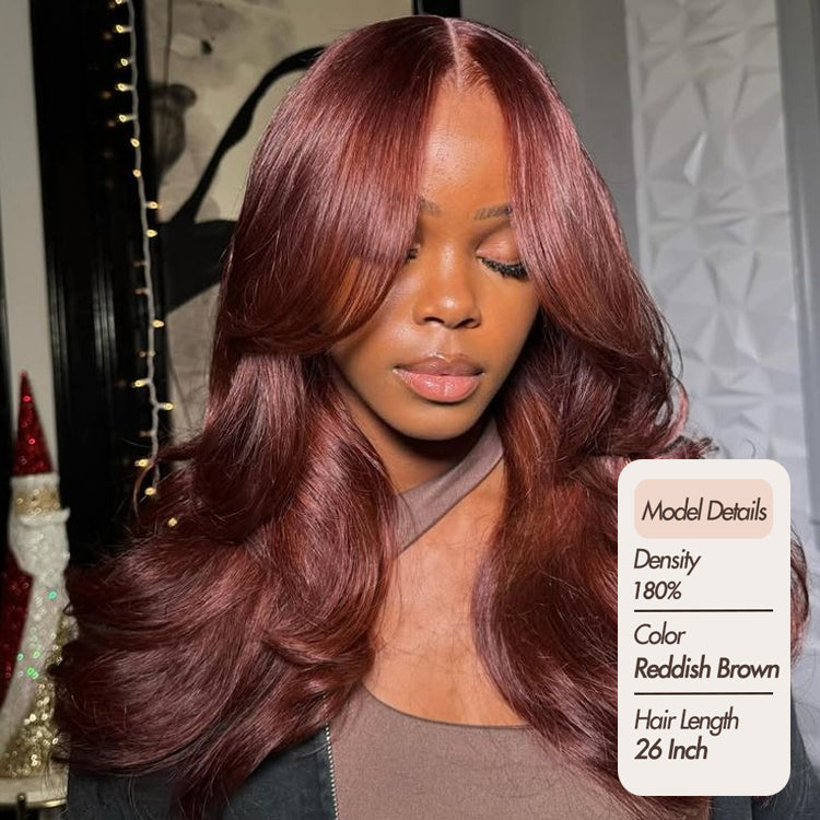 New Arrival Transparent Lace 26 Inch Reddish Brown