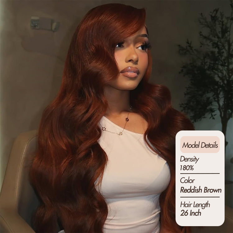 New Arrival Transparent Lace 26 Inch Reddish Brown